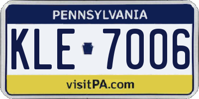 PA license plate KLE7006