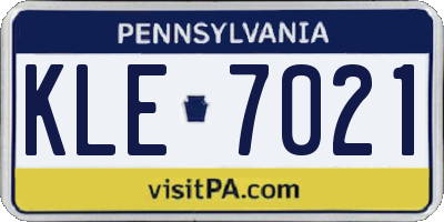 PA license plate KLE7021