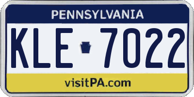 PA license plate KLE7022