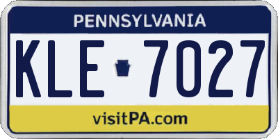 PA license plate KLE7027