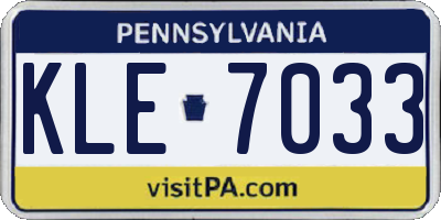 PA license plate KLE7033