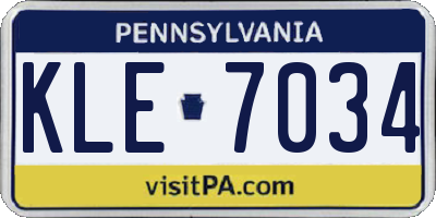 PA license plate KLE7034