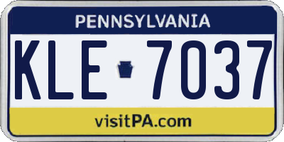PA license plate KLE7037