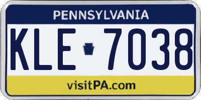 PA license plate KLE7038