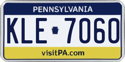PA license plate KLE7060