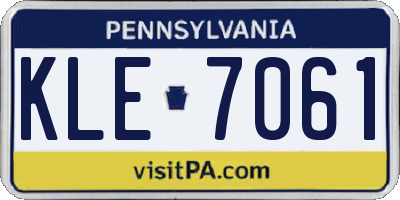 PA license plate KLE7061