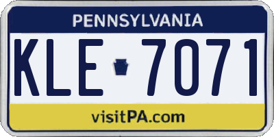 PA license plate KLE7071