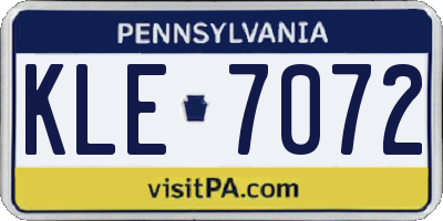 PA license plate KLE7072