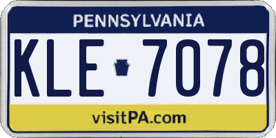 PA license plate KLE7078