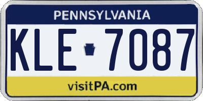 PA license plate KLE7087