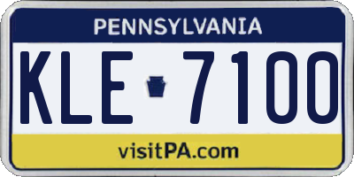 PA license plate KLE7100