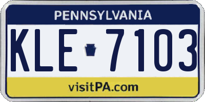 PA license plate KLE7103