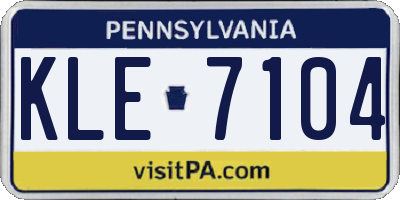 PA license plate KLE7104