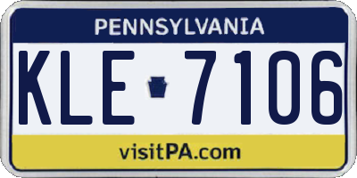 PA license plate KLE7106