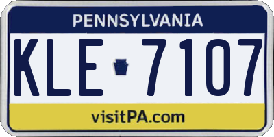 PA license plate KLE7107