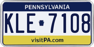 PA license plate KLE7108
