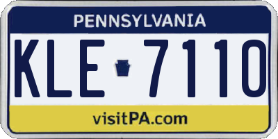 PA license plate KLE7110
