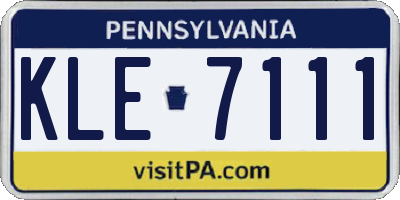PA license plate KLE7111