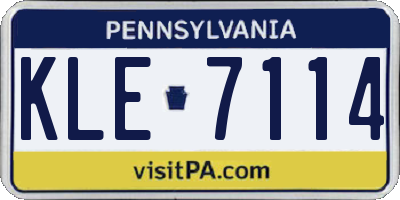 PA license plate KLE7114