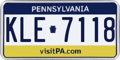 PA license plate KLE7118