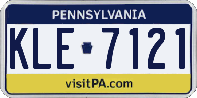 PA license plate KLE7121