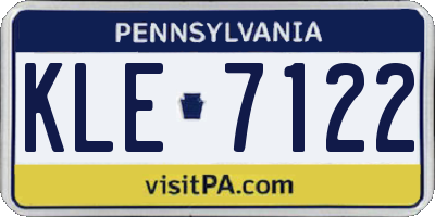 PA license plate KLE7122