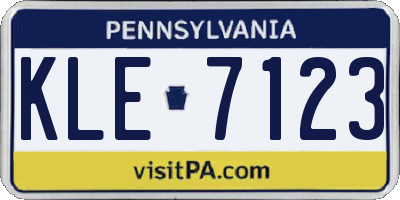 PA license plate KLE7123