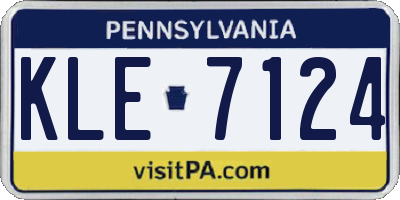 PA license plate KLE7124