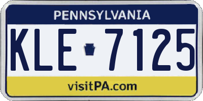 PA license plate KLE7125