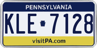 PA license plate KLE7128