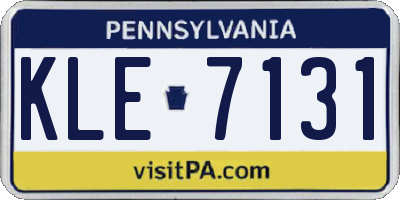 PA license plate KLE7131