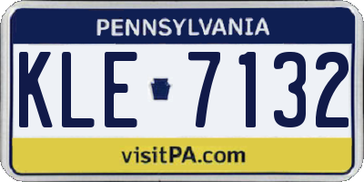 PA license plate KLE7132