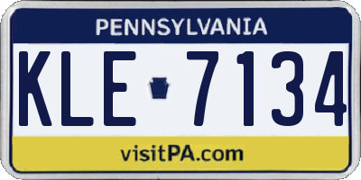 PA license plate KLE7134