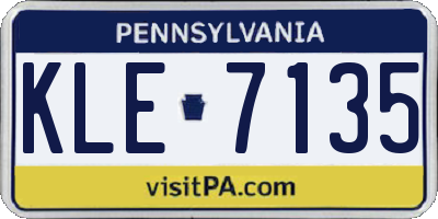 PA license plate KLE7135