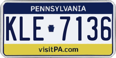 PA license plate KLE7136
