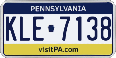 PA license plate KLE7138