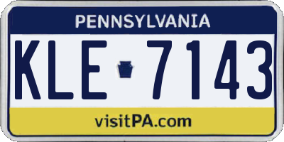 PA license plate KLE7143