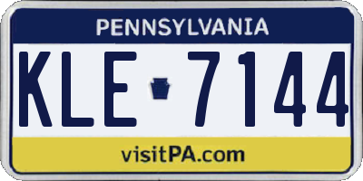 PA license plate KLE7144