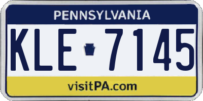 PA license plate KLE7145