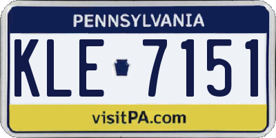 PA license plate KLE7151