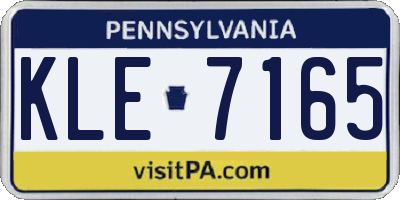 PA license plate KLE7165