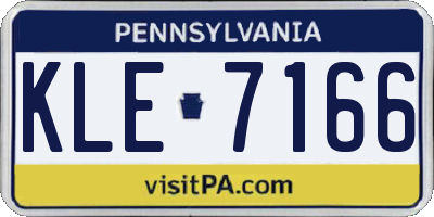 PA license plate KLE7166