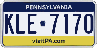 PA license plate KLE7170