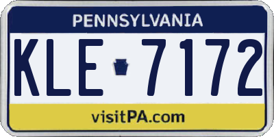 PA license plate KLE7172