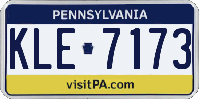 PA license plate KLE7173