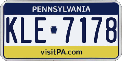 PA license plate KLE7178