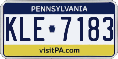 PA license plate KLE7183