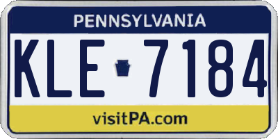 PA license plate KLE7184