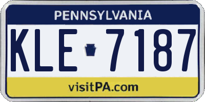 PA license plate KLE7187