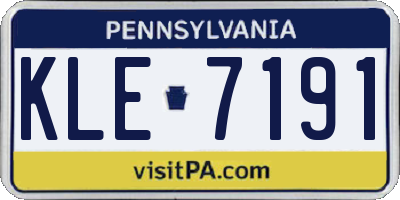 PA license plate KLE7191